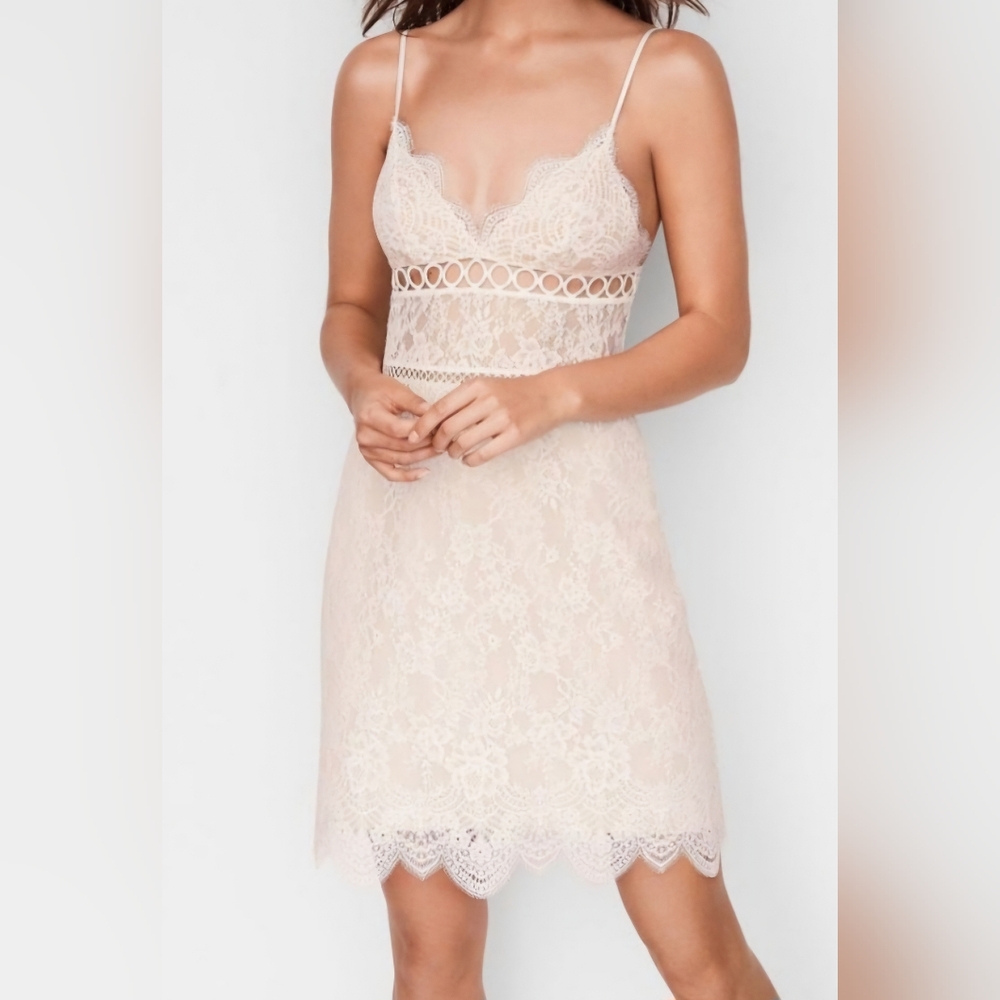 Victoria Secret's Dream Angels Floral Lace & Ring Slip Dress Size Large